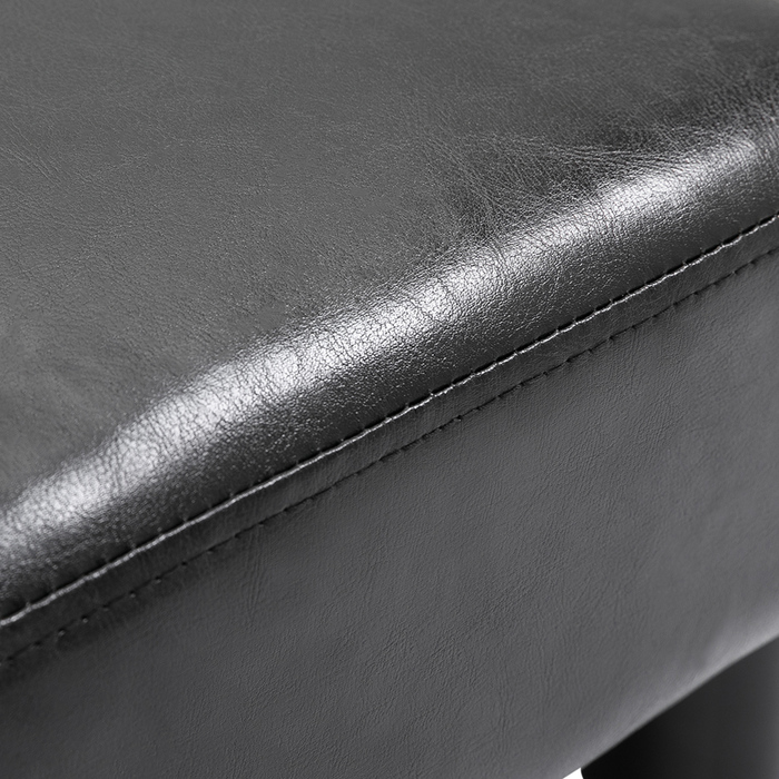 Лавка для табуретів HOMCOM Chesterfield зі штучної шкіри Black 40x30x24см стильна та зручна для вітальні та передпокою