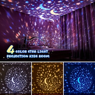 Нічник-проектор зоряного неба для дітей з 15 фільмами, Bluetooth, LED, декор для дитячої кімнати