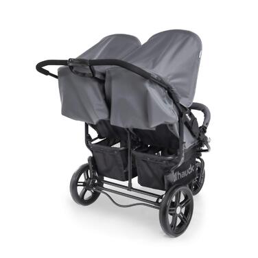 Візок для близнюків Hauck Roadster Duo SLX Grey/Silver: прогулянка від народження до 15 кг, функція лежання, великий кошик, компактний у складеному стані