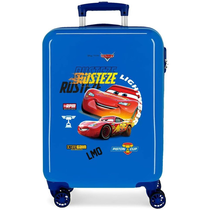 Візок для салону Disney Cars Rusteze Lightyear, 38 x 55 x 20 см, жорсткий пластик, бічна комбінована застібка, 34 л, 2 кг, 4 колеса, ручна поклажа (синій)