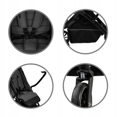 Компактна прогулянкова коляска Kidwell Colmer UP, сіра, легка, складана та маневрена