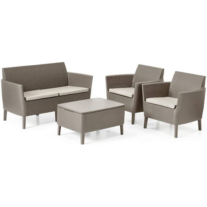 Садовий набір для відпочинку Allibert Salemo WS 2-місний (Капучино) - вуличні меблі