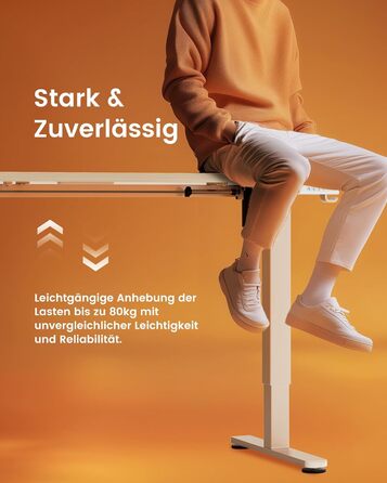 Електричний регульований стіл ErGear 100x60 см, світле дерево, з пам'яттю та з'єднувальною пластиною для дому та офісу