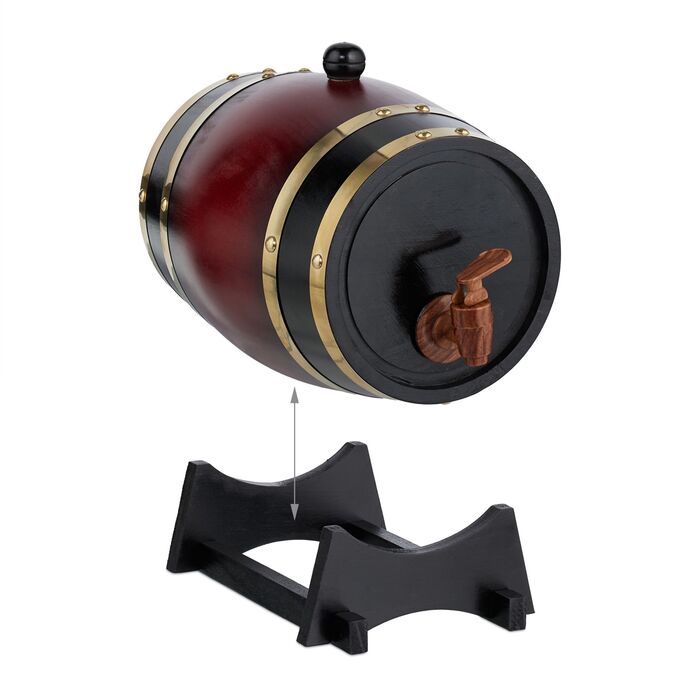 Дерев'яна бочка Relaxdays, об'єм 2,2 літра