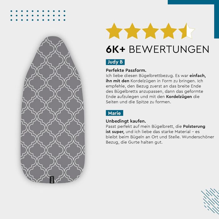 Чохол для прасувального столу Encasa XO з фетровою підкладкою 3 мм, посиленням шнуром (підходить для стандартних прасувальних столів 72x30 см), з терморефлексним покриттям, принт - Велике листя зелене