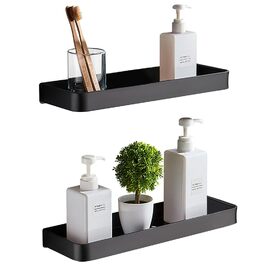 Поличка для душу без свердління, 2 шт. Алюмінієва поличка для душу та ванної кімнати, чорна