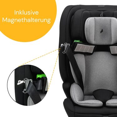 Дитяче автокрісло Osann Flux Isofix, i-Size від 76 до 150 см, зростаюче дитяче автокрісло Isofix- сірий меланж i-Size сірий меланж