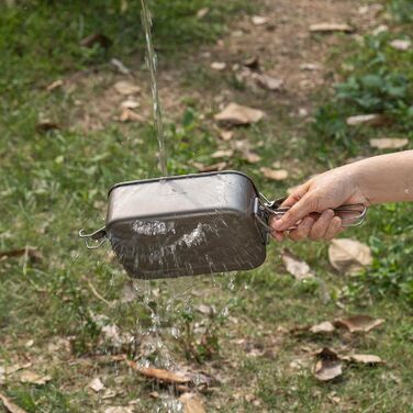 Ланчбокс iBasingo Titan 800мл з кришкою та ручкою - герметичний бенто-контейнер для кемпінгу, відпочинку та офісу. Безпечний для їжі, придатний для миття в посудомийній машині. Модель Ti2081C (1200мл Ti2082c)