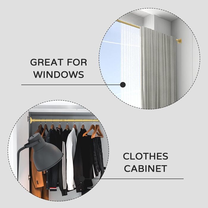 Регульована штанга для душу Goldene, 79-200 см, без свердління, натяжна, для ванної кімнати