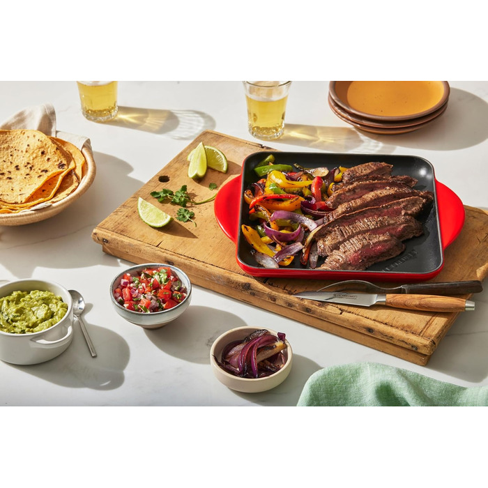 Гриль чавунний емальований Le Creuset, квадратний, 26 см, колір Морська сіль (темно-зелений)