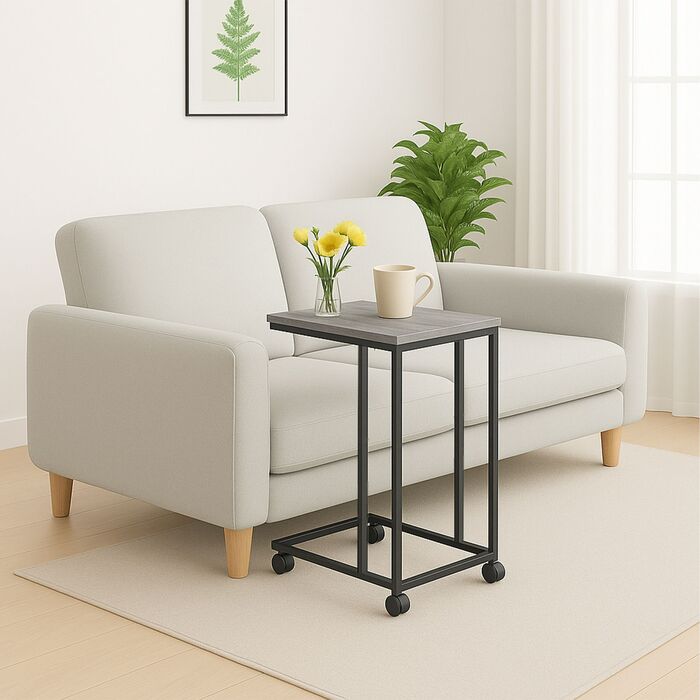 Розкладний столик Relaxdays на колесах у формі C