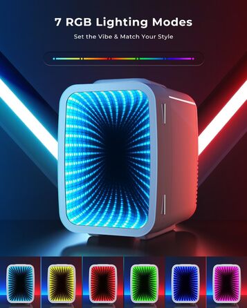 Міні-холодильник BEICHEN 4Л з RGB-підсвіткою, 2в1 (охолодження та підігрів) для напоїв, косметики та геймінгу, 220В/12В, білий