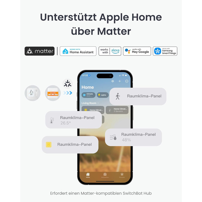 SwitchBot Розумний термостат на радіатор Bluetooth з керуванням через додаток, таймером, енергозбереженням, сумісний з Alexa, Apple HomeKit та Home Assistant (потрібен Hub) (Панель)