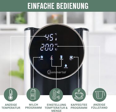 Гарячий водопостачальник Sommertal HW400 Businessline XXL: миттєва вода 45-100°C, 4L бак, сенсорний дисплей, функція дитячого харчування