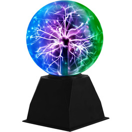 Плазмова куля 15 см Чарівна куля Магічна сфера Світиться Сенсорна та звукова плазмова куля Електростатична куля-блискавка Триколірна куля Освітня іграшка Фізика
