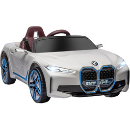Дитячий електромобіль HOMCOM BMW з пультом, фарами, MP3, білий, 3-5 км/год, для дітей 3-5 років