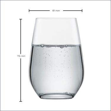 SCHOTT ZWIESEL Via Water Tumbler (набір з 6 штук), універсальні чашки для пиття, склянки з тританового кришталю, які можна мити в посудомийній машині, зроблено в Німеччині (посилання. Без 117875)