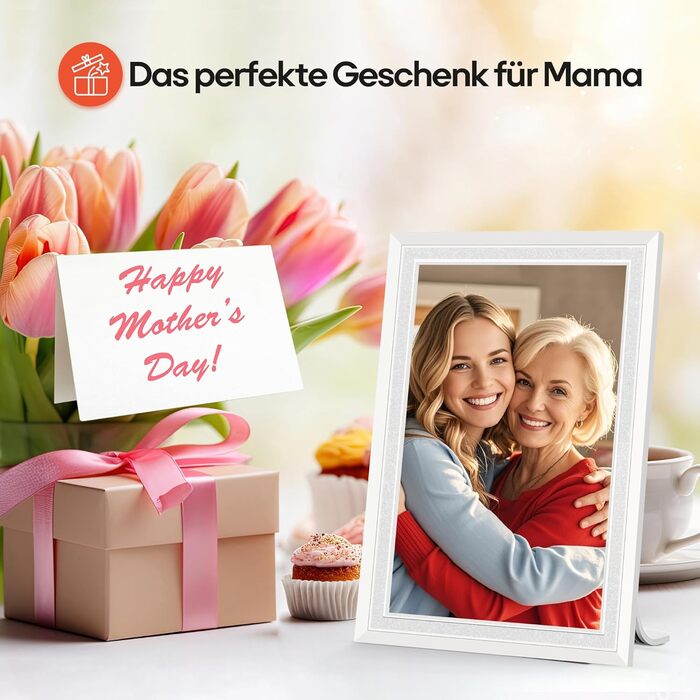 Frameo: Цифровий фоторамка 10.1 дюйма, HD 1280*800 IPS, сенсорний екран, 32GB, автоповорот, Frameo App