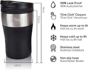 Термостатична кружка Milu ізольована кружка кавова кружка to go-210 мл 100 герметична чашка для пиття з нержавіючої сталі Автомобільна кружка подвійна