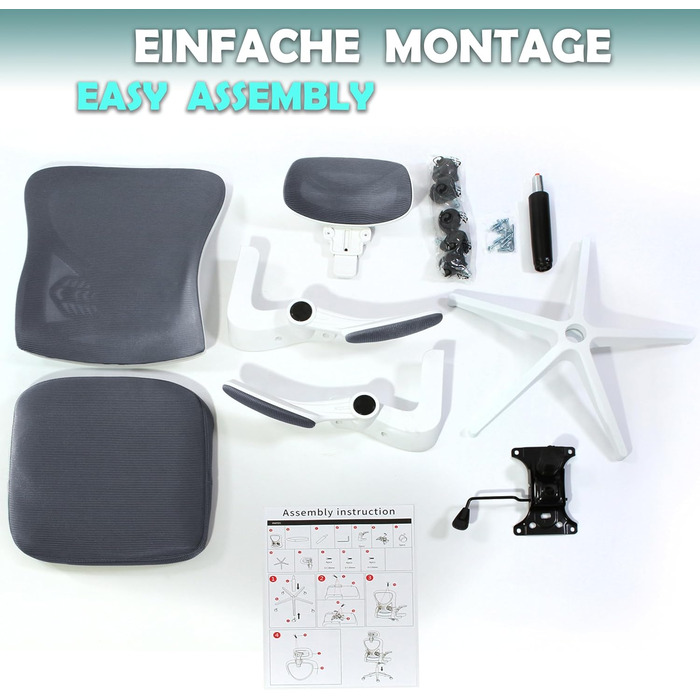 Офісне крісло Sesto Senso Ergo з ергономічною підтримкою попереку та відкидними підлокітниками, крісло для керівника, регульована підголовник (темно-сірий)