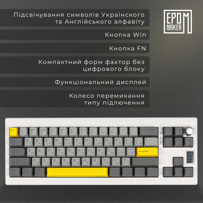 Клавіатура механічна бездротова EPOMAKER Shadow-X Wisteria Linear White (SHX-W-WL)