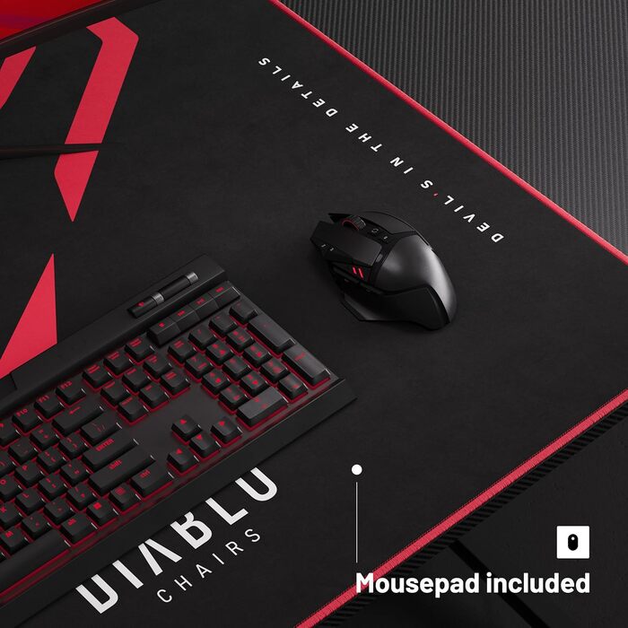 Ігровий стіл Diablo X-Mate 160x75x75 см: карбонова стільниця, підставка для навушників, тримач для напоїв