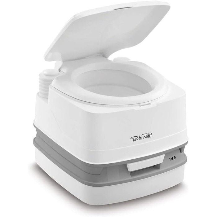 Портативна туалет Thetford Porta Potti 145 Qube, біло-сіра, 330x383x427 мм