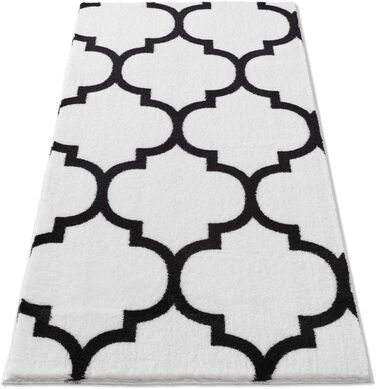 Килимок для ванної Taracarpet Florentiner, біло-чорний, 120x170 см, машинне прання