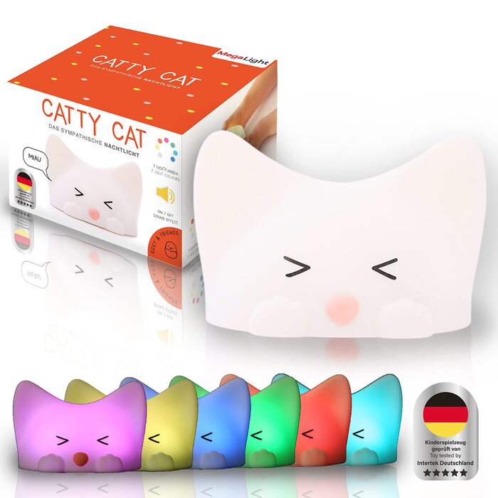 Дитячий LED нічник MegaLight (Catty) — регульований сенсорний світильник для дітей та немовлят, USB-зарядка