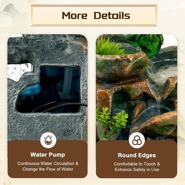 Кімнатний фонтан з LED підсвічуванням: декор для дому, офісу та інтер'єру