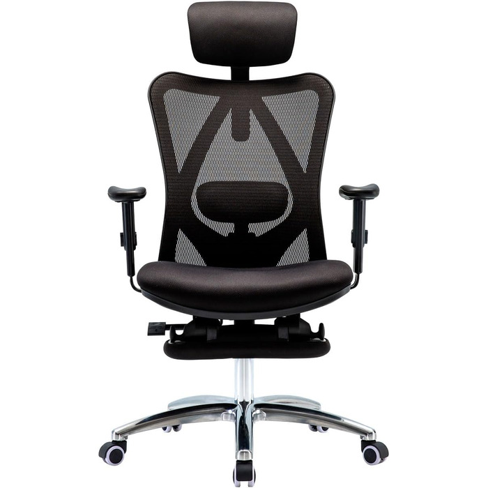 Офісний стілець Mendler HWC-J86, ергономічний, регульована поперекова підтримка, до 150 кг, оранжевий (з підніжжям, чорний)