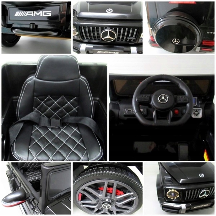 Дитячий електромобіль Mercedes G63 з шкіряним сидінням та пультом керування