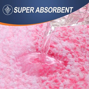 Набір килимків для ванної кімнати OLANLY, 2 шт., м'який, швидковисихаючий, мікрофібра, нековзний, придатний для прання та сушіння в сушильній машині, пухнасті килимки для ванної кімнати (119,4 x 50,8 см + 61 x 40,6 см), Рожевий