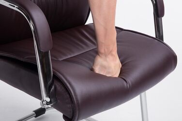 Стілець конференційний Sievert з м'якою оббивкою та штучною шкірою, коричневий