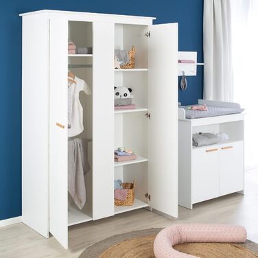 Комплект для дитячої кімнати Roba 'Антон' білий: пеленальний столик з 2 дверцятами, 1 поличкою, висота 90 см, пеленальний вкладиш