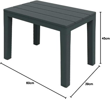 Садовий тумба Spetebo антрацит 60x39x45 см пластиковий балконний стіл