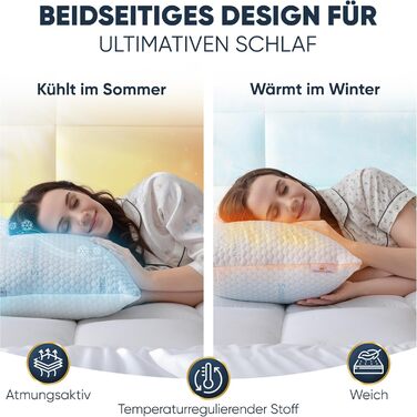 Подушка з піною з пам'яті - подушка 40x80, регульована висота - подушки для сну для тих, хто спить на боці та інші - преміум наповнювач проти болю в шиї - легкий вибір потрібної висоти