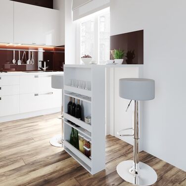Набір барний стіл та табурети Vicco Bartisch-Set, білий/антрацитовий, 80 x 57 см (2 табурети)