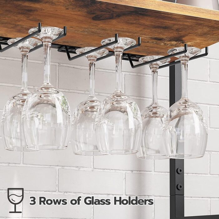 Стеллаж для вина HOOBRO: органайзер для 16 пляшок з тримачем для келихів, для кухні, бару, ресторану