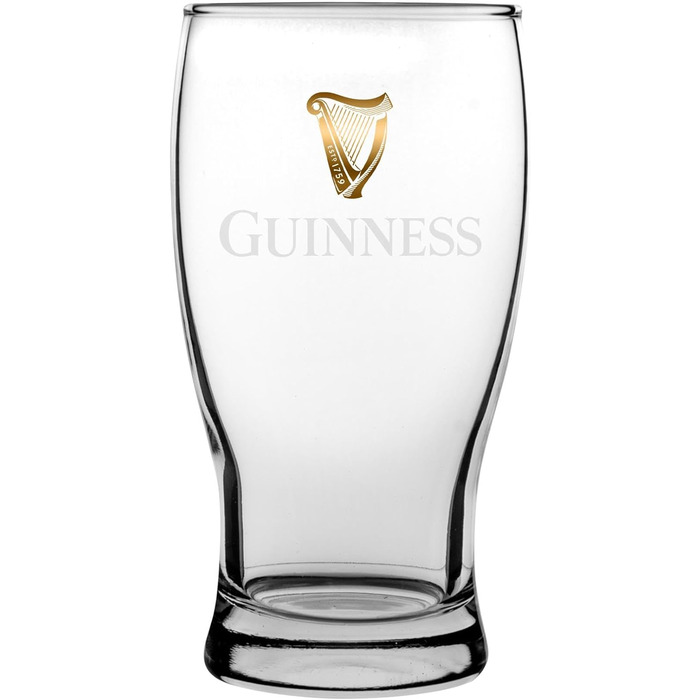 Склянки для пива Guinness Pint 2X 568 мл - Набір келихів для крафтового пива, лагер, ель - Міцне скло для бару та кухні