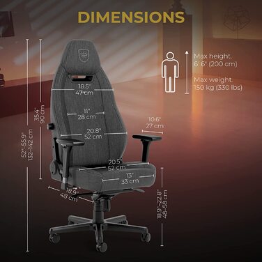 Крісла Legend TX Gaming Chair Anthracite - 150 кг - 4D Підлокітники - Текстиль Антрацит