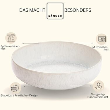 Набір чашок SÄNGER 4 шт. для кави та чаю, 300 мл, ручна робота, кераміка, набір для 4 осіб, кремовий колір, пісочна текстура, PREMIUM COLLECTION