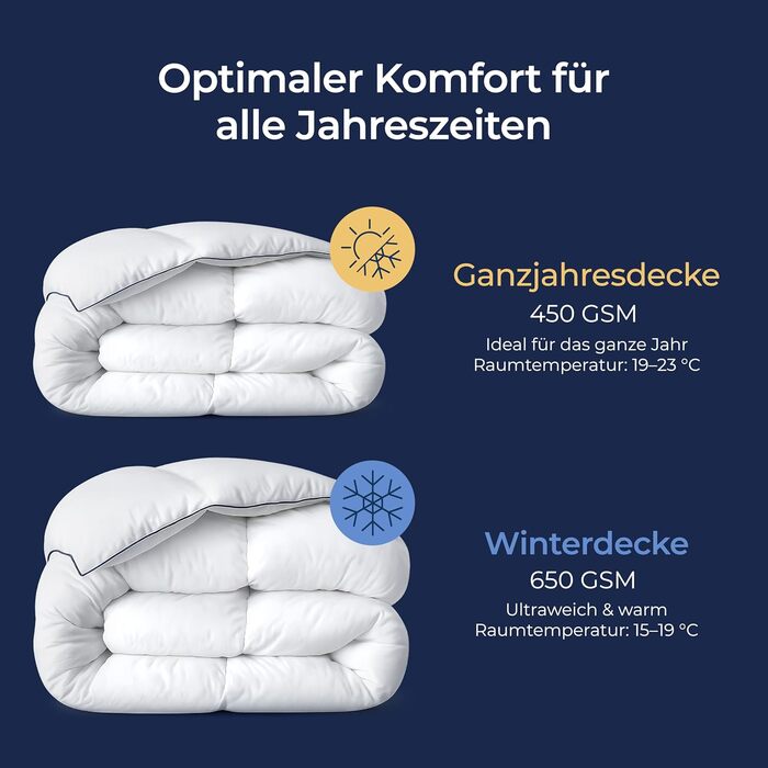 Пухова ковдра Dreamzie 200x200 см - тепла зимова ковдра з пухом та пером, 450 г/м², сертифікат добробуту тварин