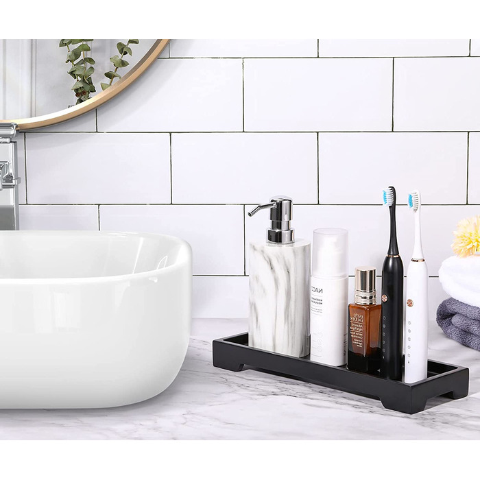 Піднос для смоли Luxspire, прямокутний піднос для смоли, піднос для ванної кімнати з полірованою поверхнею, піднос для зберігання бака у ванній кімнаті з плоскою поверхнею