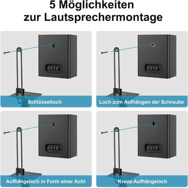 Підставка для акустики Dhouse, регульована висота, універсальна, поворотна на 360°, чорна (1 шт.)