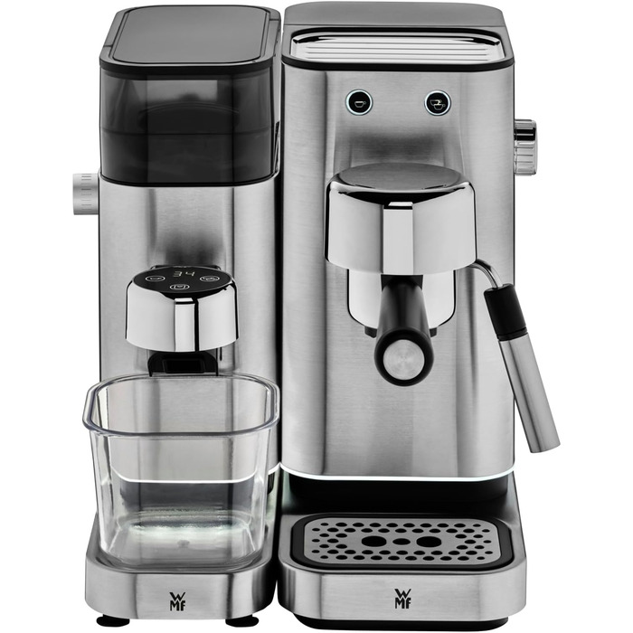 Кавомолка WMF Lumero: 1400 Вт, 15 bar, для еспресо та паді, з капучинатором, нержавіюча сталь матова