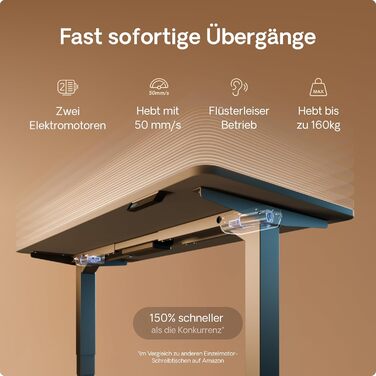 Електричний регульований стіл Desktronic HomePro 140x70 см - сірий