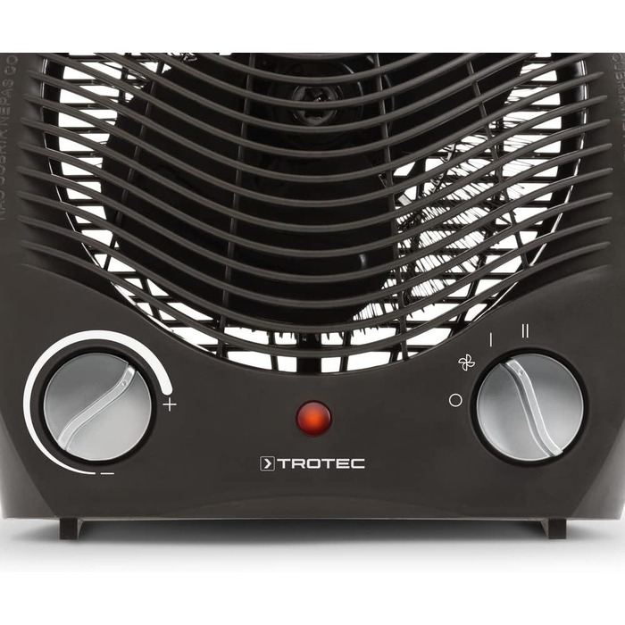 Енергозберігаючий тепловентилятор TROTEC TFH 20 E - теплова потужність 1000 Вт / 2000 Вт електричний обігрівач, з терморегулятором чорний