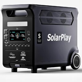 Портативна сонячна електростанція SolarPlay Q3600 з сонячною панеллю 200W, 2500W, 2304Wh LiFePO4, USB-порти, для кемпінгу, RV, надзвичайних ситуацій