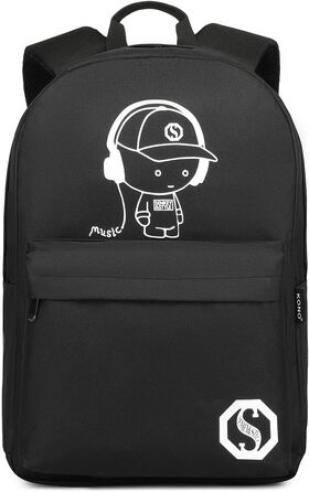 Шкільний рюкзак Kono, Повсякденний рюкзак, Шкільні ранці для дівчаток, хлопчиків, Сумка для книг, Легкий, Дорожній рюкзак, Робоча сумка для чоловіків і жінок, A-Black, L